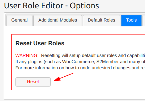 reset roles to default (initial) state