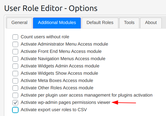 activate admin pages permissions viewer