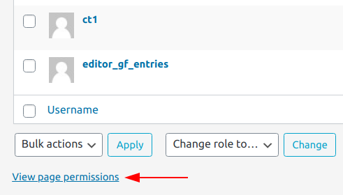 view page permissions link